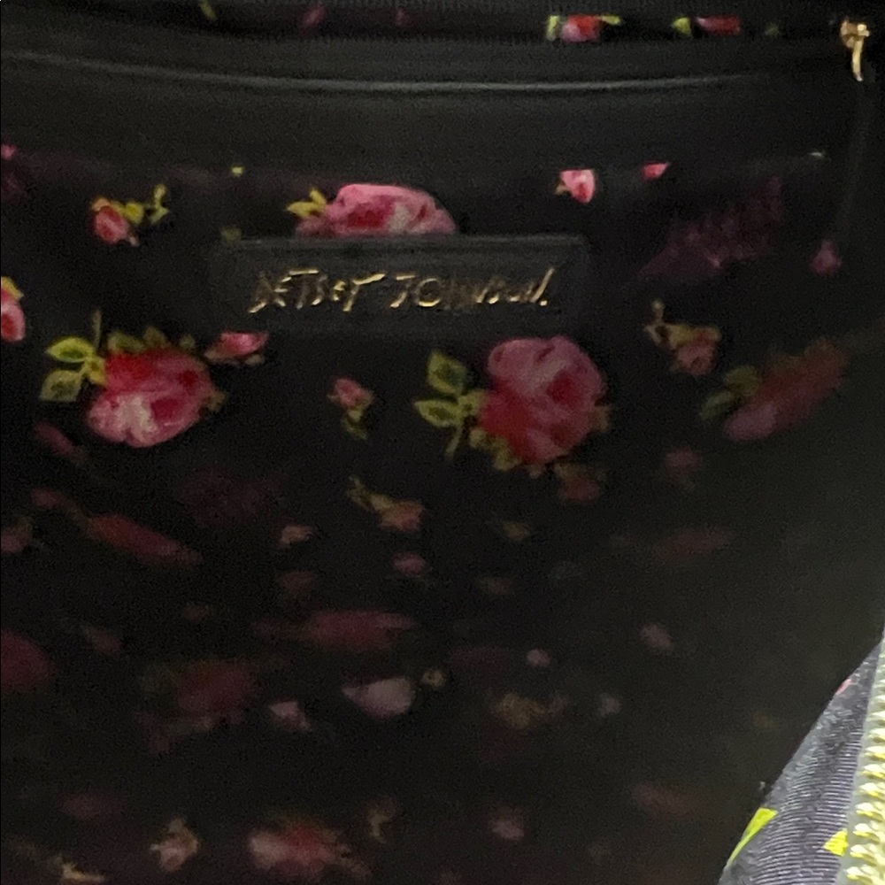 Betsey Johnson Animal Print Backpack with Olive Quilted Pockets - Picture 5 of 7